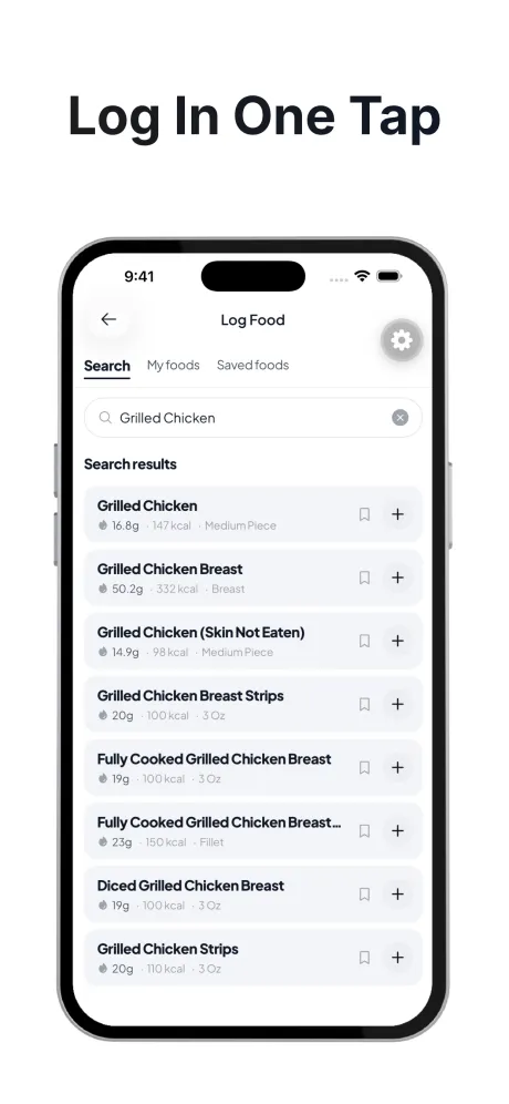 Log In One Tap — fast food search